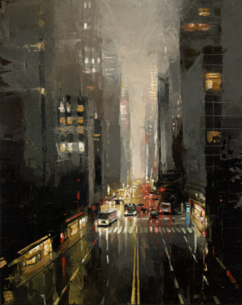 Victor Bauer (American, b. 1969, based NYC, NY, USA) - 42nd Street, 2014  Paintings: Oil on Board