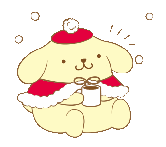 kawaii dog drining hot chocolate
