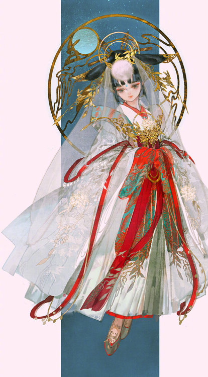 ziseviolet:美人画 (4/?)Paintings of beauties in traditional Chinese hanfu, Part 4 (Part 1/2/3) by Chine