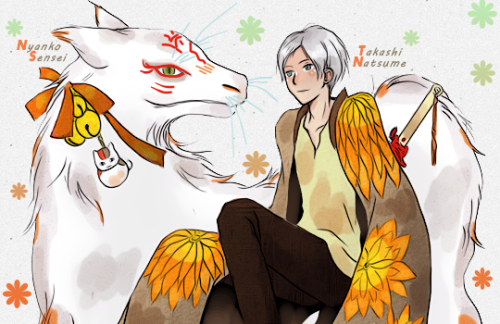 shizukku:Natsume Takashi and Nyanko-sensei requested by: sesukes