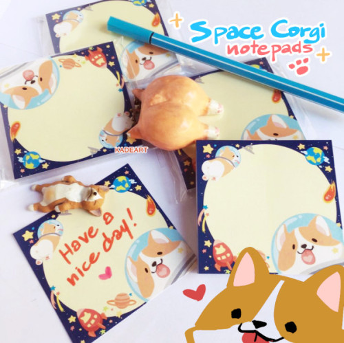 [NEW ITEM]  A Space Corgi Notepads just landed on my shop and now on sale!Check out kadeart.t
