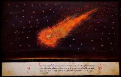 wasbella102:  Comet from ’The Augsburg Wunderzeichenbuch’; A mid-sixteenth century book of miracles. artist unknown, ca. 1550.  abystle: