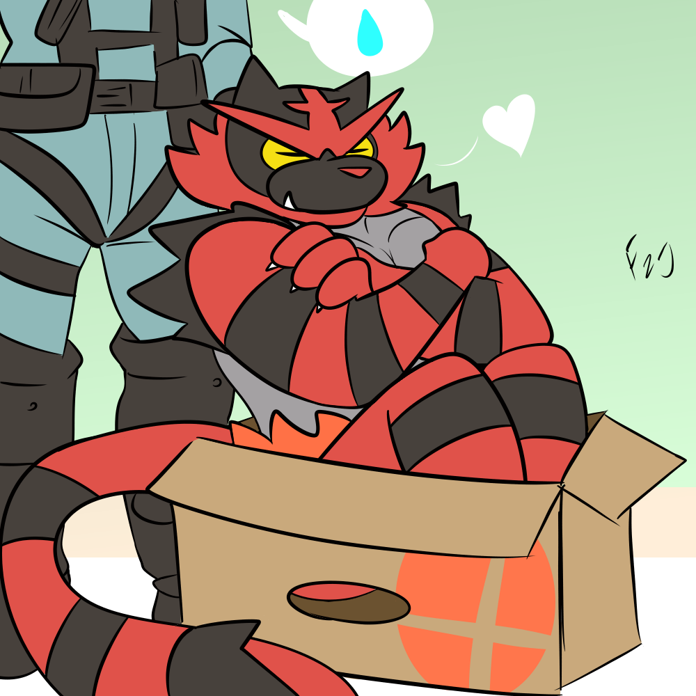 fizzy-jay-art:  Let Incineroar sit in boxes Nintendo