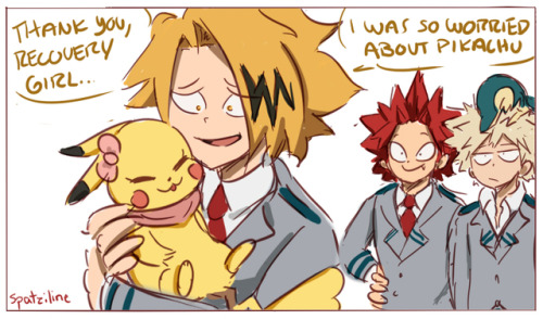 spatziline: BNHA POKEMON AU! And of course, a Kaminari comic for you @flipywaterboy ;) hope you like