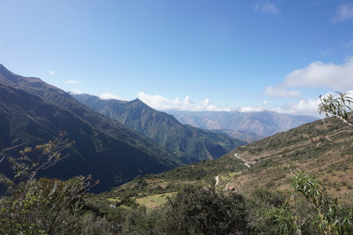 Day 1 of the Salkantay trekHiking up to Soraypampa from Challacancha with views south (#1) and north