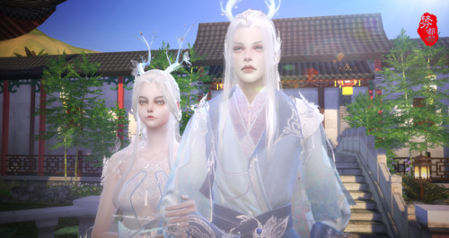 fendudu-dt:  【FenDuDu-DT】NSH-Deer Couples Costumes 里面包含了头发，衣服，鞋子，鹿角，耳环It includes hair，clothes，shoes