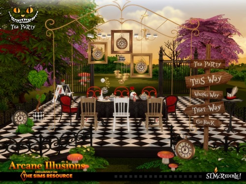 Alice in Wonderland sets By SIMcredible!designs | Available at TSR.   ♦   Tea Party |  Inner Din