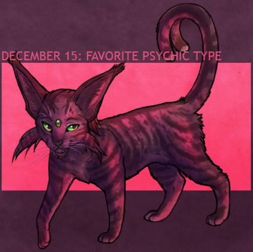 DAY 15 | FAVORITE PSYCHIC TYPE: ESPEON Ever since the addition of Delphox I’ve been a little m