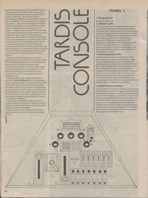 timewandererdavid:Detailed information on the TARDIS Console. What buttons do and how things work.