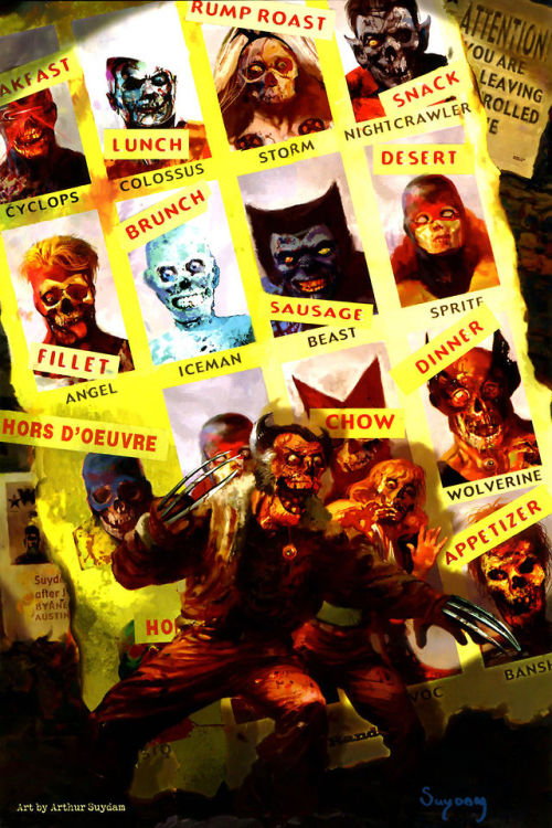 brianmichaelbendis:  Arthur Suydam zombifies Marvel’s most iconic covers