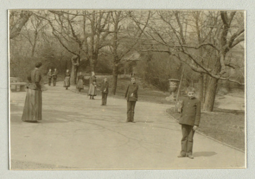 Taken in 1878, the photograph above features a group of young witches and wizards during an outdoor 