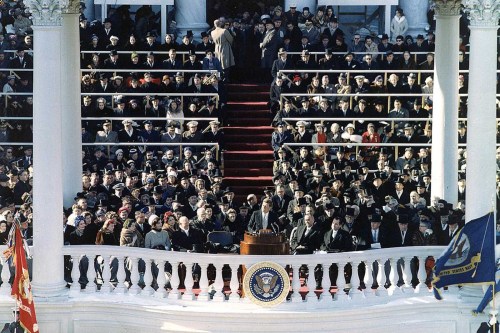 President John F. Kennedy delivers his inaugural address inWashington, D.C. (January 20th, 1961).Kennedy address Congres