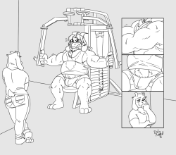 dulynotedart:  Phew! Trying to do legit lines is hard…But here’s my pic for Goat Dad Day! A snippet from @mcdoogly‘s fic Gym Shorts.I hope Goat Dad Day sticks and that goat mom will get her own day