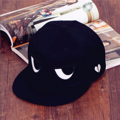 lovelyanifashion: Adjustable Baseball Cap Black White Eyes Snapback Hip-hop Hat Flash Deal up to 60%