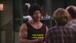 s-k-a-m-p:  That time on That 70s show when Dwayne “The Rock” Johnson played his father, Rocky Johnson.(Also noteworthy for being his first non-wrestling acting performance.)