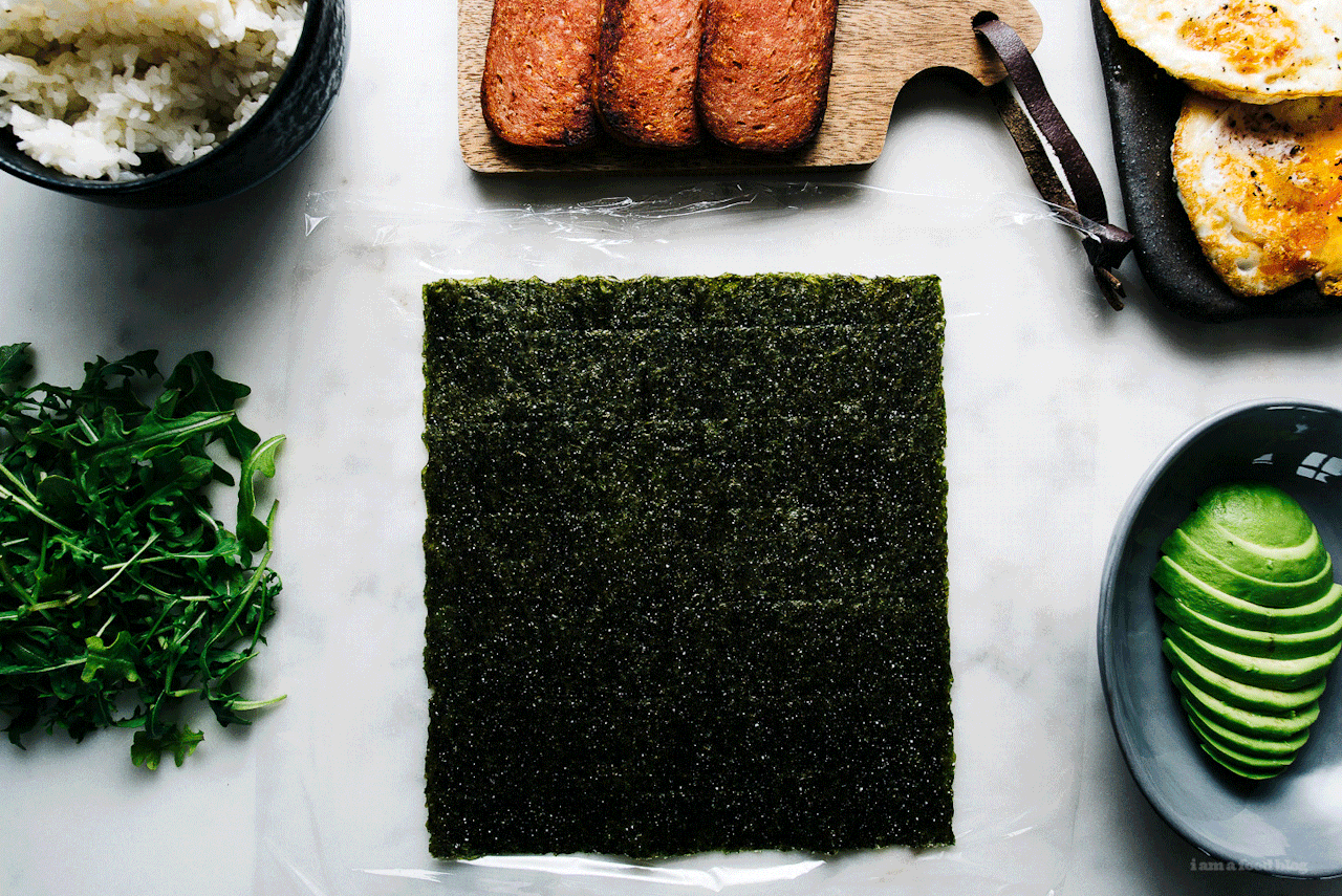 justfoodsingeneral:  Spam and Egg Onigirazu “Have you guys heard of onigirazu?
