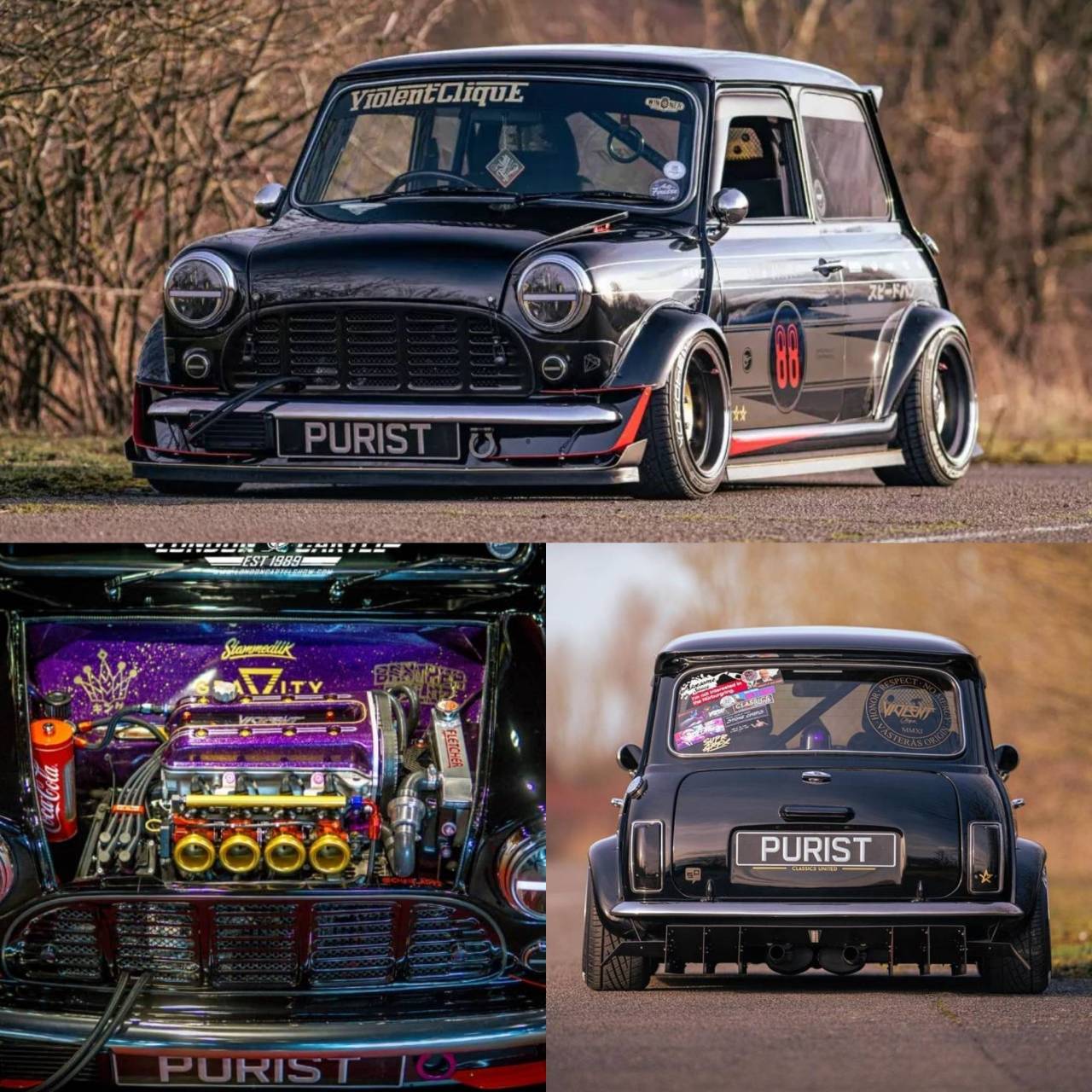 This Mini with a built 1380 A-series and ITBs sits perfect and just looks brilliant [ https://i.imgur.com/U8gvpGp.jpg ] #AwesomeCarMods#Awesome CarMods #Awesome Car Mods #car mods #This Mini with a built 1380 A-series and I