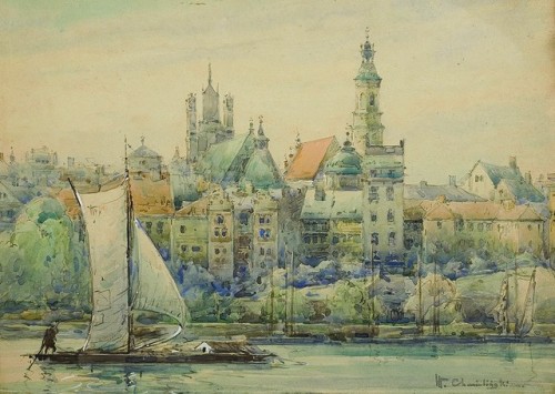 “Panorama of the Warsaw Old Town from the Vistula River” by Władysław Chmieliński (