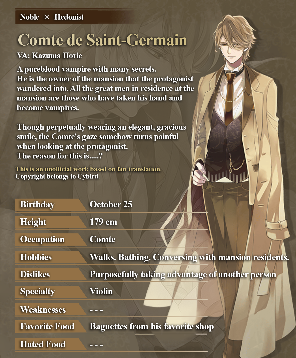 IkeVamp Archive — Comte de Saint-Germain Profile Voiced Lines: ...