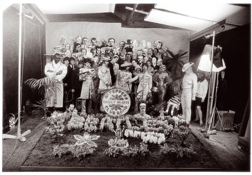 From sketch to album cover: it’s The Beatles’ Sgt. Pepper’s Lonely Hearts Club Band (1967).The set i