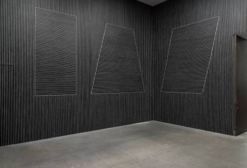  Sol LeWitt, Six Geometric Figures (+ Two) (Wall Drawings), 1980–1, chalk and vinyl emulsion paint o