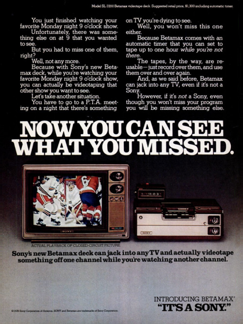 Sony Betamax, 1976