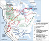 The Paleo-Bell River, North America’s Vanished Amazon.
earthmagazine.org:
“A generalized reconstruction of Paleo-Bell River drainage and evolution of other major rivers in western and northern North America, after James Sears and others. By the...