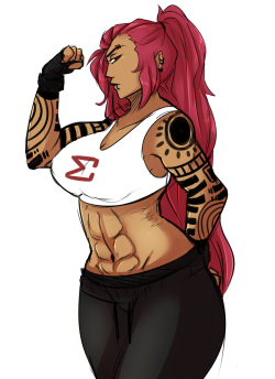 queenchikkibug:  wanted to color my big buff muscled girl 