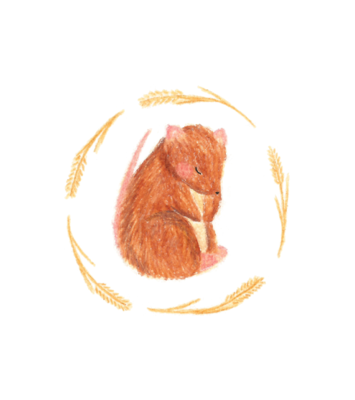 ash-elizabeth-art:Animal Art April day 3: a happy harvest mouse