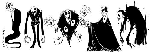 whatifgirl:  Different Gaster design cause I’ve seen so many different interpretations of him either being elongated or just a big fat blob. I’m stuck between making him either super formal or out right creepy. But yeah haha. I was gonna draw more