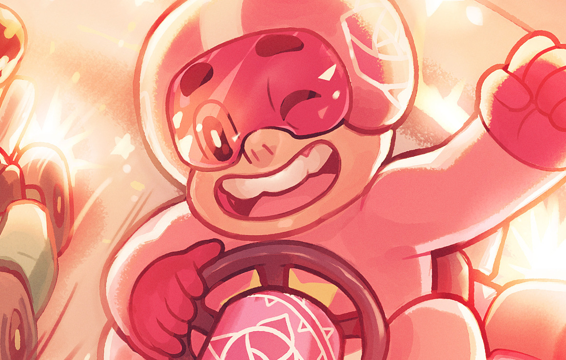 preview shots of my finished piece for the SU fanzine!