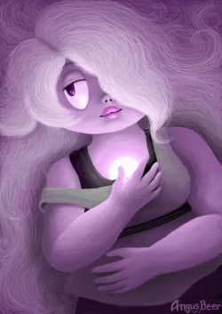 angusbeer:   Amethyst by Angus Beer  Time taken: 2 weeks Absolutely love Steven Universe and what makes it is the characters- I chose to draw Amethyst as she can be crude a bit untidy, yet still cares about everyone. That and her purple colour scheme