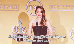 emliaclarke:  jennifer lawrence being jennifer lawrence. 