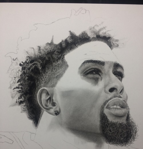Progression of Odell Beckham Jr. drawing. - Wega13art 