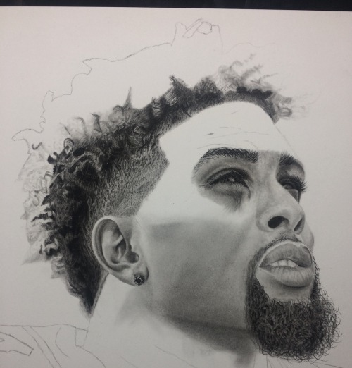 Progression of Odell Beckham Jr. drawing. - Wega13art