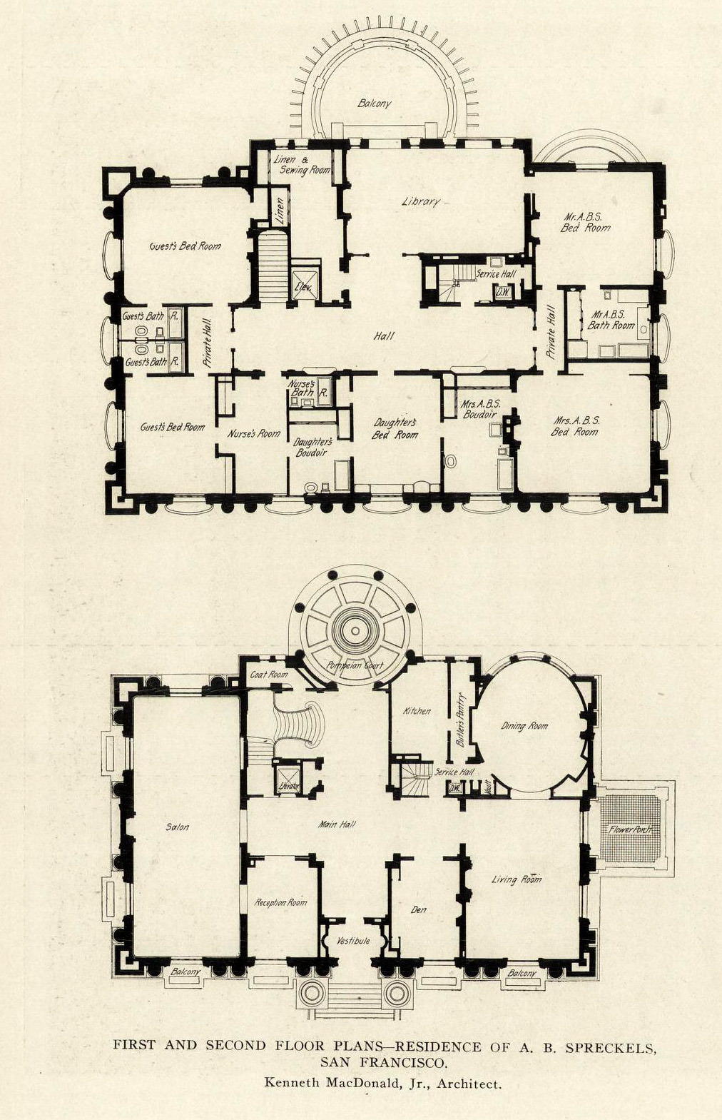Archi Maps Floor Plans Of The Spreckels Mansion San