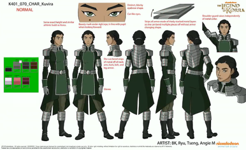 benditlikekorra:  Character sheets for Kuvira in The Legend of Korra