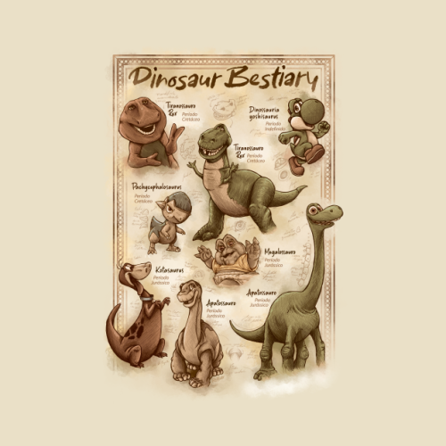 Dinosaur Bestiary - Created by Juliano CaetanoOn sale this week at the artist’s TeePublic shop