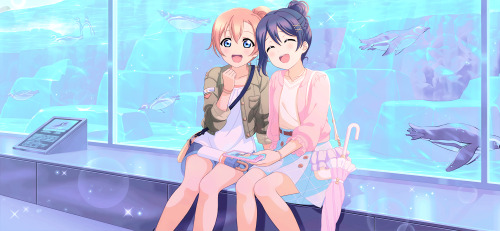 RECOLORED |  Aquarium ↳ ☆ ° Honoka + Nico ♡ ° ☆