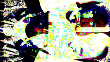 Original footage from low-res videos, put through Hex Fiend (glitching software), and then edited in