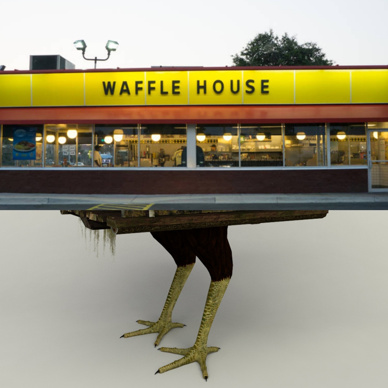 missmeanest: renniequeer:  Concept: A Baba Yaga hut, but it’s a Waffle House. 