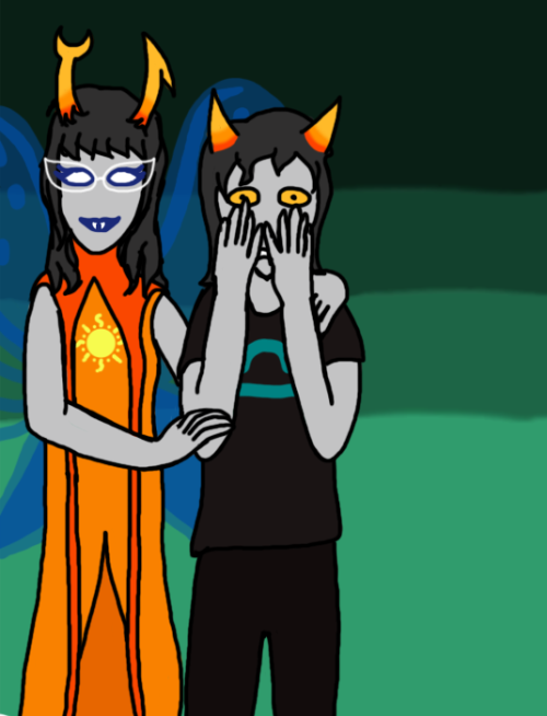 Fill for hswc prompt: Aranea♠TereziRemember when Aranea convinced Terezi to let her restore her sigh