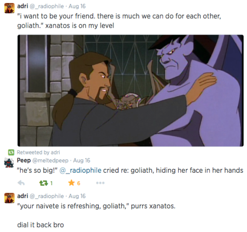 radiophile: watching gargoyles with meltedpeep has been an exciting journey of self-discovery