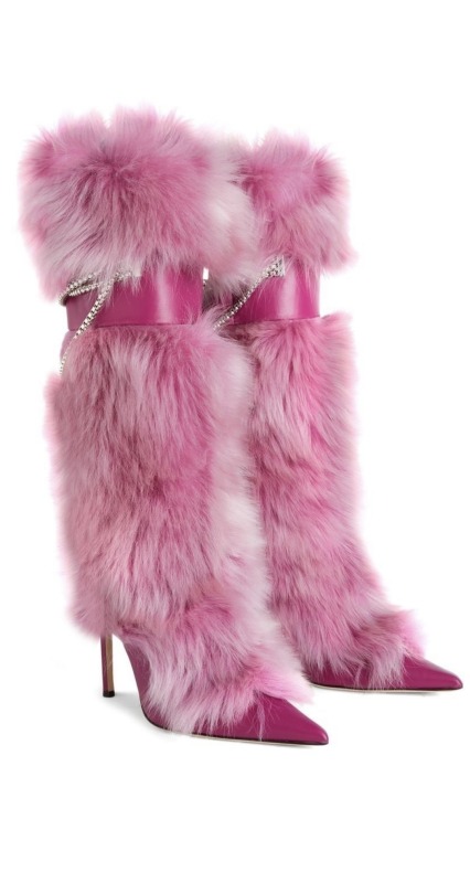 plugprinc3ss:Giuseppe Zanotti Amaia Chain Faux Fur Boots