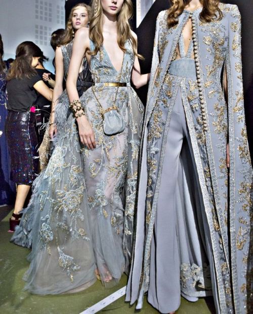 catisfashion:Backstage at Elie Saab Fall 2017 Couture. 