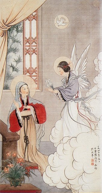 thecatholicgirl: Chinese Orthodox icon of the Annunciation thecatholicgirl: Chinese Orthodox icon of