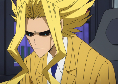 pumpkinradish: the-ice-castle:all might’s god-awful mustard suit, reblog if you agree YOU LEAVE MR. 