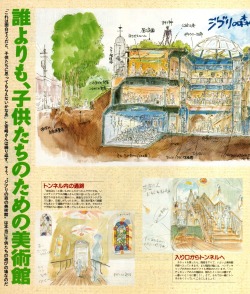 animarchive:    Animage (10/1999) - Ghibli Museum - image boards illustrated by Hayao Miyazaki. (part 2/2) 