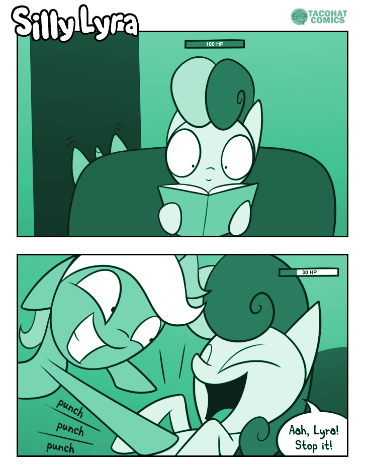 sillylyracomic:   Violent minty unicorn punches sweet and innocent pony to death!