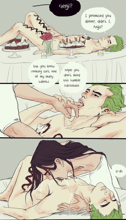 darkwulflord:  tastyboygenji:  Finished request for @darkwulflord ♥ enjoy, buddy  AAAAHHHH YOU COLORED IT! What a beautiful comic to wake up to the morning to 😍 uwaaah thank you